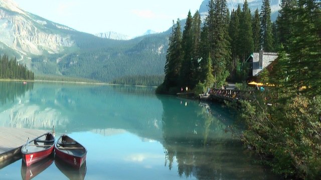 Canoes at Emerald Lake